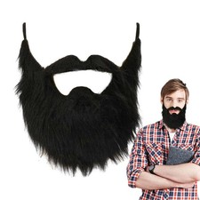 Funny Back Fake Beard Christmas Cosplay Props Novelty Black Hair Fake Beard
