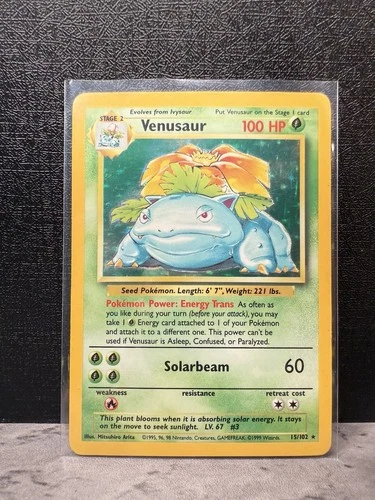 Pokémon TCG - Venusaur 15/102 - Holo Unlimited - Base Set Unlimited Vintage LP-