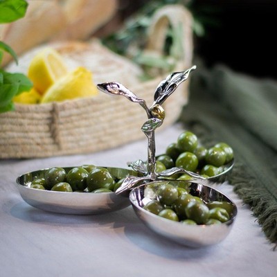 Olive dreiteilige Servierschale