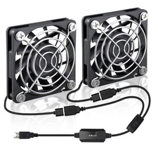 2 Packs Wathai 60mm x 10mm USB Computer Fan 5V with Speed Control DC 60x10mm 