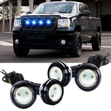 4pcs Front Grille Bumper Grill Hood Blue Lights For Ranger Pickup