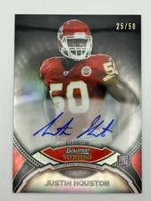 2011 BOWMAN STERLING JUSTIN HOUSTON #BSA-JHO BLACK REFRACTOR 25/50 RC AUTO
