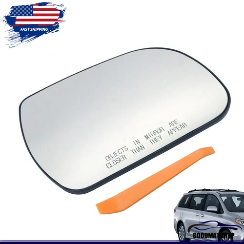 For 2011-2014 TOYOTA SIENNA Mirror Heated Chrome CONVEX+W Glass