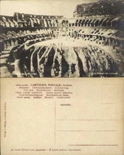 Interno del Colosseo Rome Roma Italy real photo Vasari e Milano ~ RPPC postcard