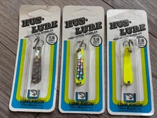 Lot of 3 New Hus Lure Luhr Jensen 1/8 Chartreuse Silver Prism Lite Vintage USA