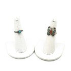 Southwest Sterling Turquoise Red Coral Onyx 5.5-10.25 Rings Lot of 5 #S5225-2 — photo 3
