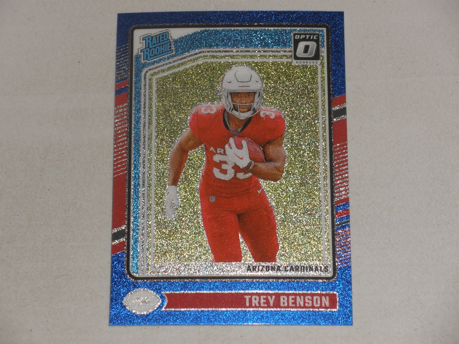 2024 Donruss Optic Rated Rookie Blue Glitter Prizm #293 Trey Benson RC