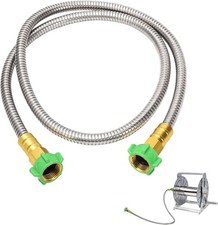 5FT Short Garden Hose Female to Female Stainless Steel Leader Hose for Hose...