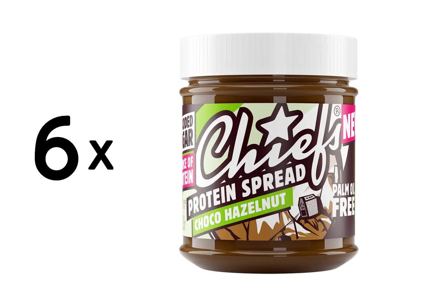 6 x Chiefs Protein Spread (1x200g) Choco Hazelnut (24,16 EUR/kg)