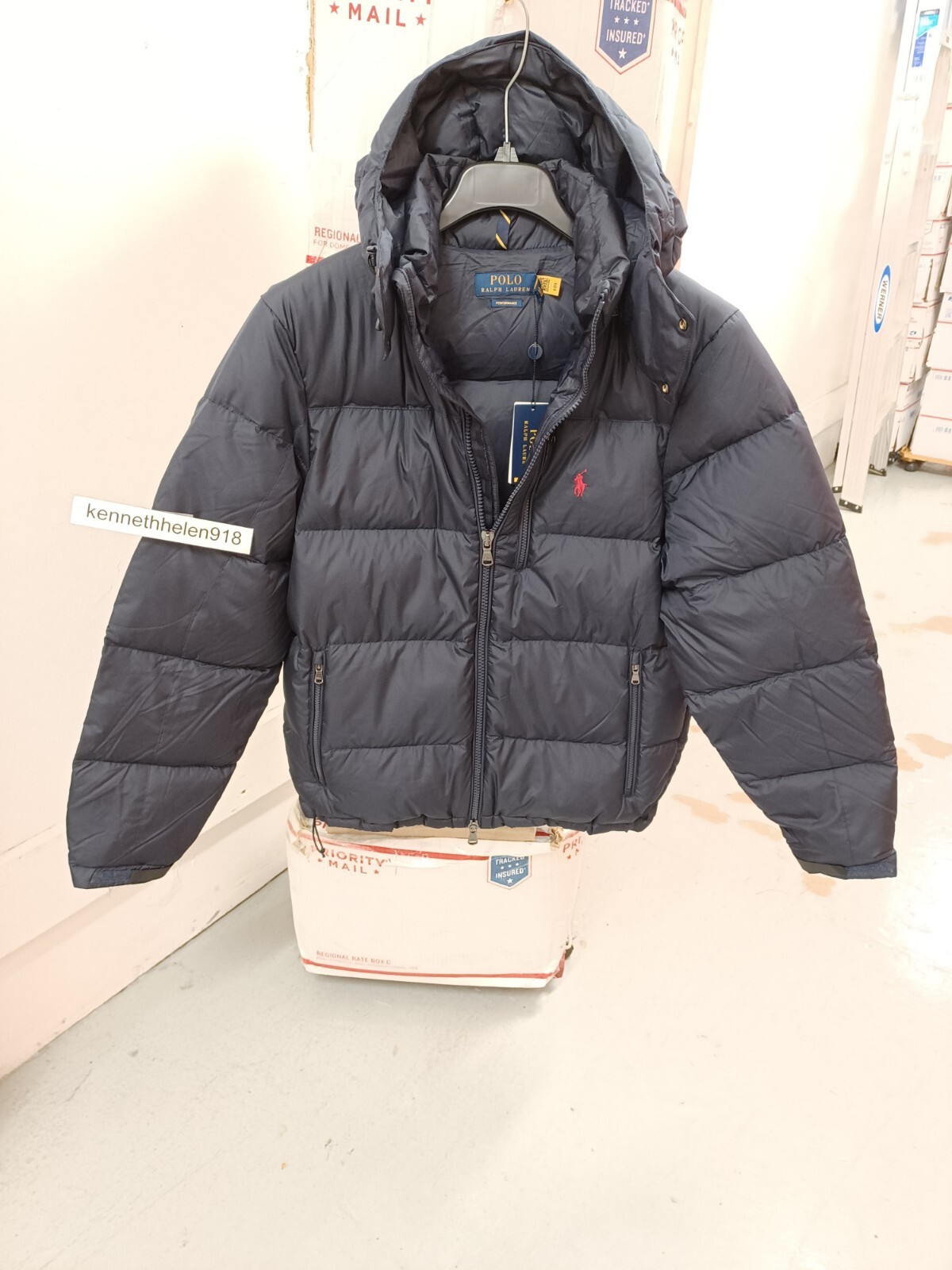 POLO RALPH LAUREN WATER REPELLENT DOWN JACKET NAVY BLUE MENS SIZE MEDIUM image 5