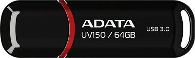 ADATA UV150 64GB USB 3.0 Snap-on Cap Flash Drive, Black (AUV150-64G-RBK) by ADAT