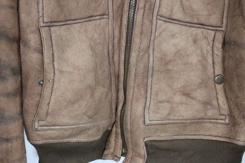Abrigo Chaqueta de Diseñador de Piel de Oveja Genuina Ferre Jeans Para Hombre Delgado XL Bolsillos Pesado - Imagen 5 de 22
