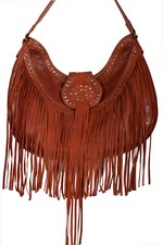 Scully Leather Fringe And Studded Handbag B177