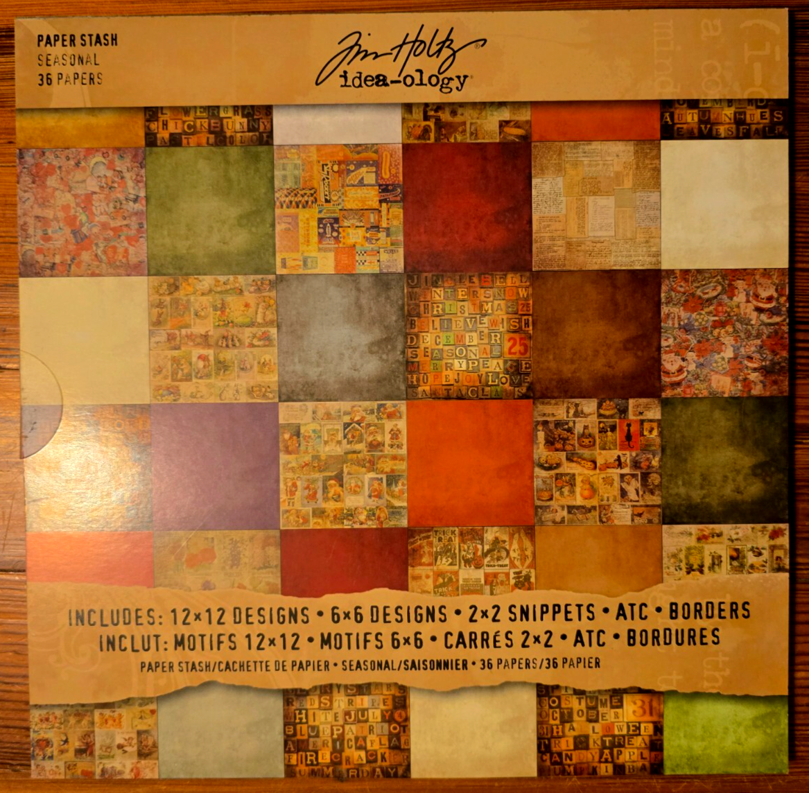 HTF Tim Holtz 12x12 Paper Stash SEASONAL Scrapbooking Pad