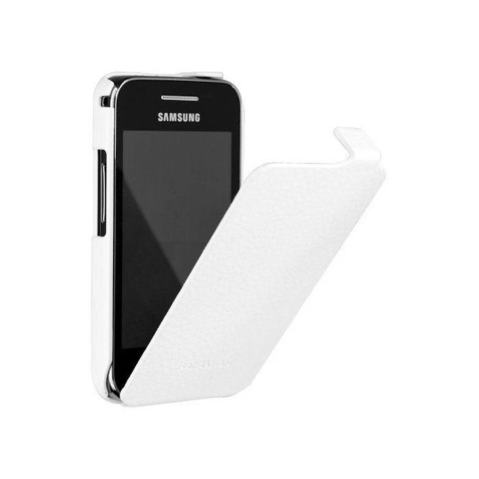 ETUI FOLIO A RABAT SAMSUNG GALAXY ACE BLANC ECO-CUIR (PU) - Photo 1/1