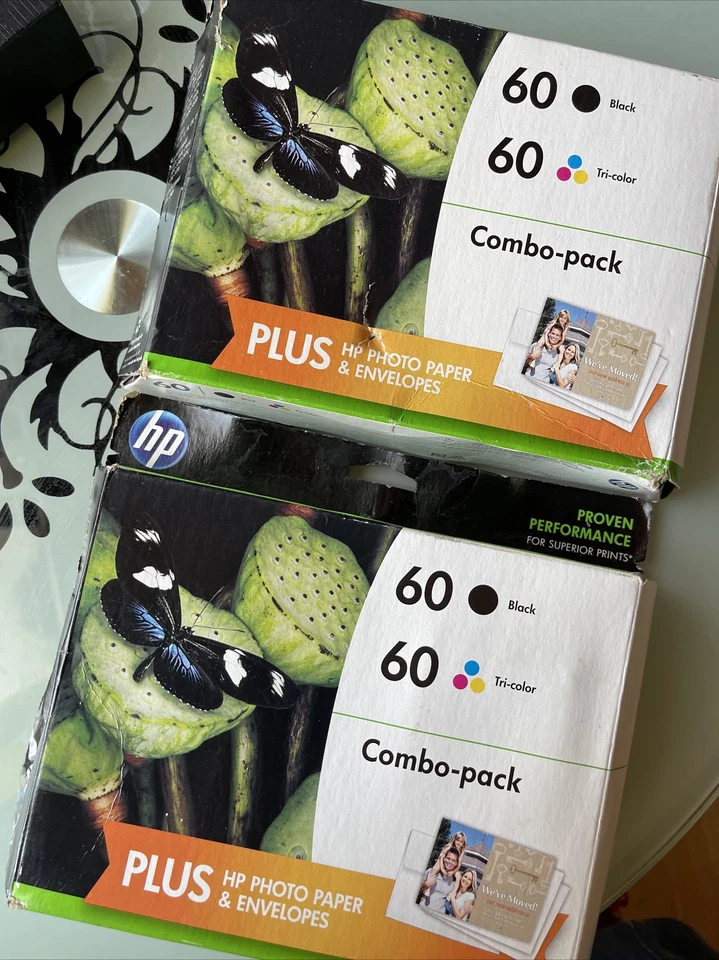 Genuine HP 60 Black  + TriColor 1 Ink Cartridges  OEM  Authentic   EXP 02/2017 - Image 2 of 4