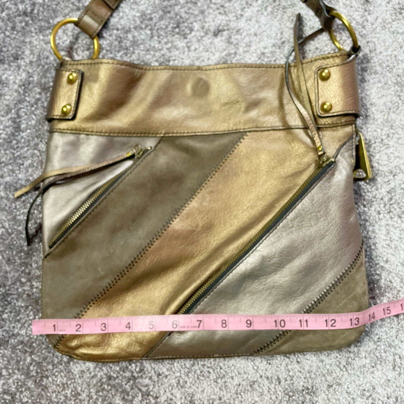 Fossil Vintage Patchwork Bronze​ Brown Suede Leat… - image 13