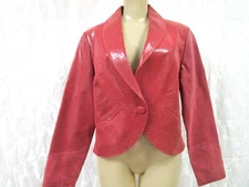 METRO STYLE RED SNAKE PRINT LEATHER JACKET SIZE 10 - NWT