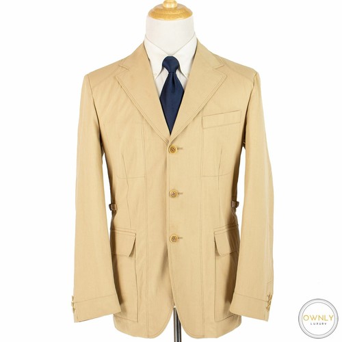 Brioni Tan Cotton Thin Wale Crocodile 