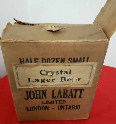 John Labatt Crystal Lager Beer Half Dozen Small 1948 "Six Pint Carton" RARE - Picture 1 of 5