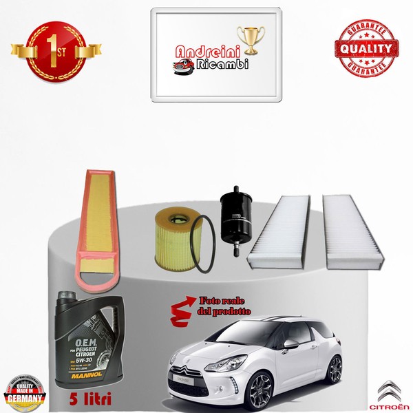 Inspektionskit Filter + ÖL Citroen DS3 1.6 16V Vti120 88KW 120CV Von 2010->-image