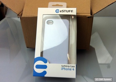 eSTUFF ES80201 SoftGrip Case Hülle Abdeckung Rubber Coated Weiss für iPhone 4/4S