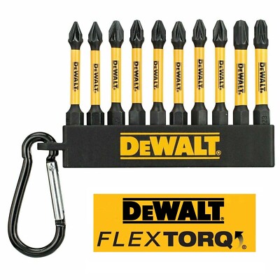 Dewalt Schraubendreher Bit Set x10 Schlagschrauber 50 mm PZ2 PZ1 PZ3 Schlüsselring