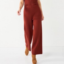 Nine West Women's Wide-Leg Sweater Pants SZ L: Chry Mrlot : NWT