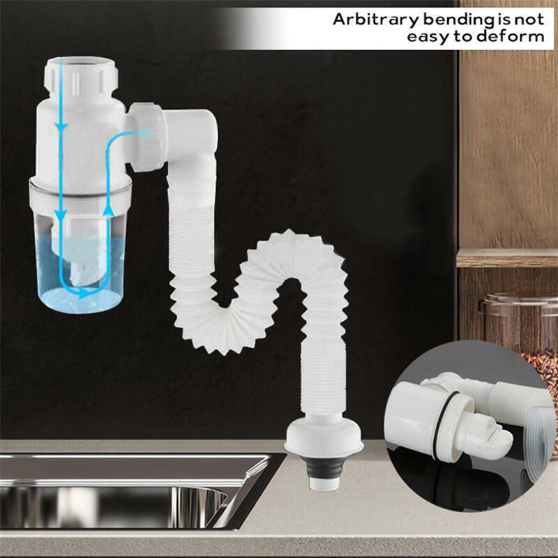 Flexible Sink Deodorant Pipeline Washbasin Drain Pipe Bathroom Kitchen