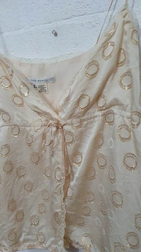ZARA WOMAN Label Womens Vream Gold Cute Cami Drawstring Blouse Top, Size EUR L - Picture 4 of 8