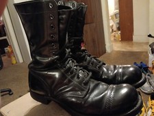 Vintage Corcoran military combat leather boots size 9.5b Is made in USA