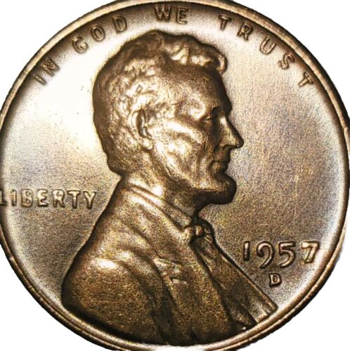 1957 D Lincoln Wheat Cent D/D - Picture 2 of 5