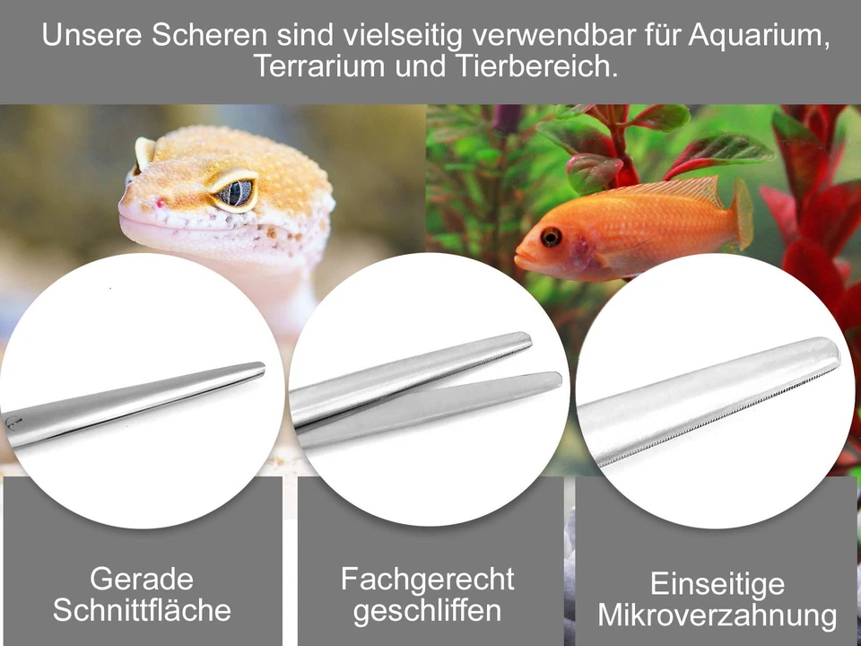 Aquarium Schere Pflanzenschere Gerade Gebogen 11,5 cm bis 50 cm Edelstahl - Bild 4 von 4