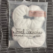 KitschTowel Scrunchie 2 Pk White Tames Frizz & Reduces Hair Breakage Eco NEW