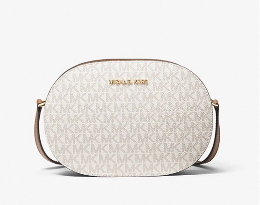 Michael Kors Jet Set Travel Medium Logo Crossbody Bag - Vanilla