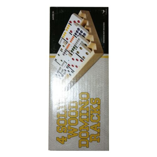 4 Massivholz Domino Regale Familienspiele neue Organizer Schalen für bis zu 15 Fliesen - Bild 5 von 8