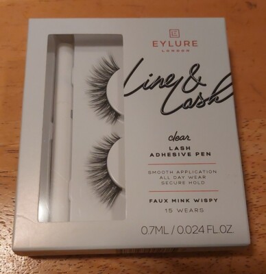 Eylure Line & Lash Kit Clear Adhesive Pen And Lashes. Free Shipping!