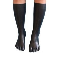 0.8mm Latex Rubber Toes Fetish Black Latex Long Toe Socks Fetish Rubber Toes