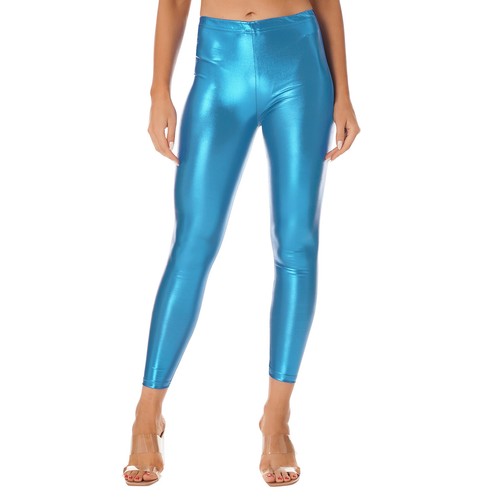 Damen Glänzende Strumpfhose Leggings Lederoptik Slim Tights Sexy Party Clubwear - Picture 52 of 76