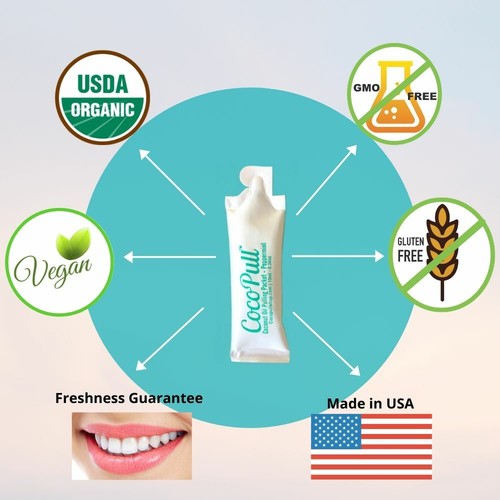 Coconut Oil Pulling Mouthwash, For Fresh Breath, ORGANIC ORAL CARE, 14 packets - Picture 6 of 10