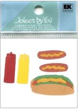 Hot Dog, Ketchup, Mustard, scrapbook 3D embellishment Jolee's by You JJEA012