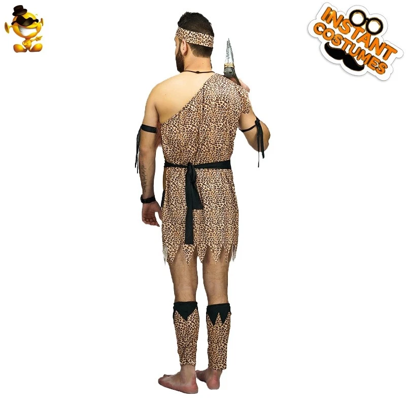  Взрослый Костюм Пещерного Человека Хэллоуин Косплей Древний Костюм Пещерного Человека Мужчины  - Изображение 2 из 4