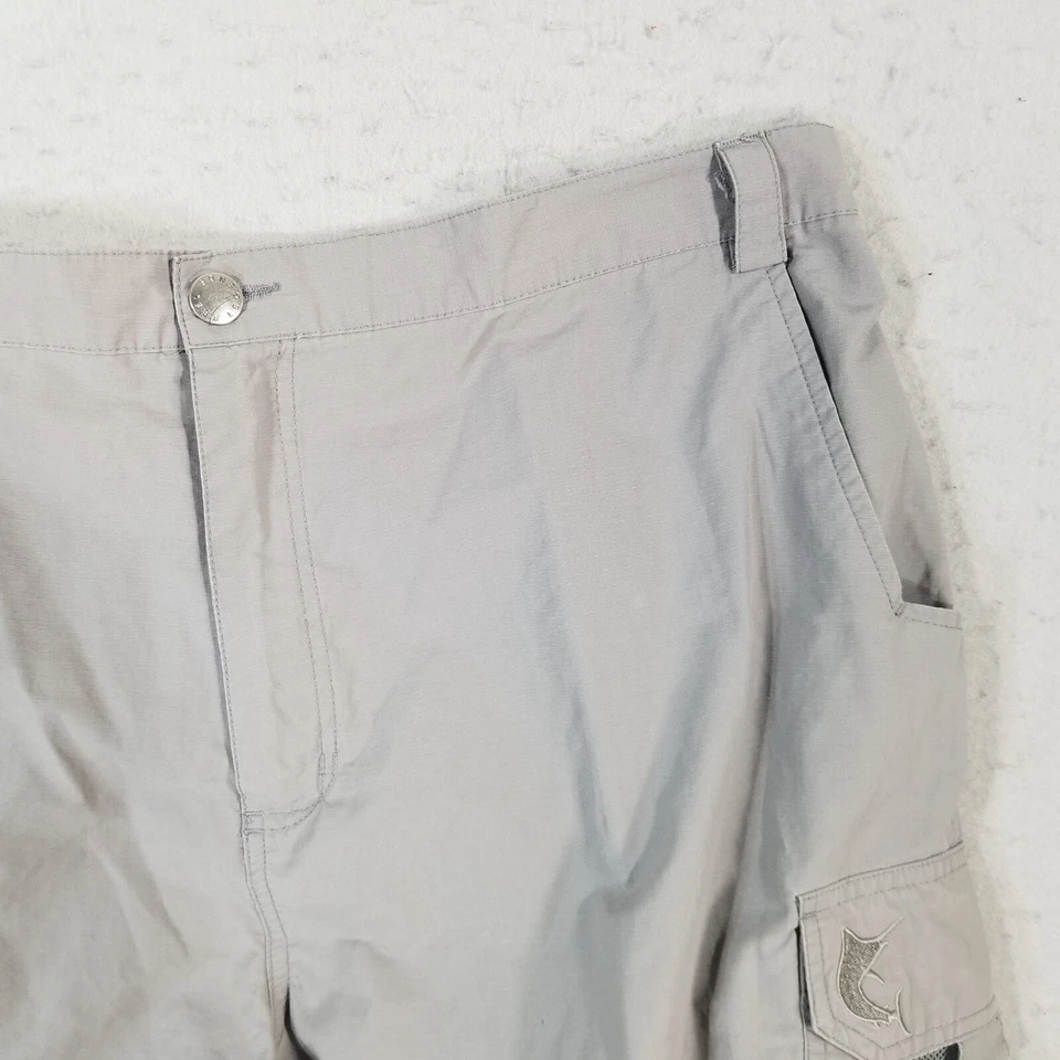 Bermuda de caminhada Reel Legends Cargo masculina 2XL XXL cinza conforto cintura pesca ao ar livre - Imagem 3 de 4