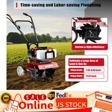 2HP 52CC Gas Power Tiller Soil Work Cultivator Tilling Yard Garden Farm Machine