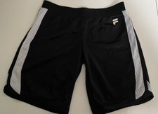 FILA SPORT boys mesh basketball shorts black size medium