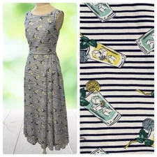 EMILY FIN Mod Cloth Midi Dress US 8 Retro Lemonade Novelty Rockabilly Pocket HTF