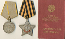 Soviet red Orders star banner Glory 3rd Bravery Researched Scout Chemistr (1445)
