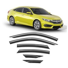 Tape-on Window Visors Rain Guards Fit for 2016-2021 Honda Civic Sedan 4dr LX