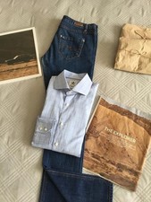 Men Hackett shirt blue cotton 40/L/48