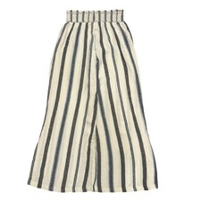 Indigo Rein Striped Linen Blend Wide Leg Pants Blue White Large Boho Coastal